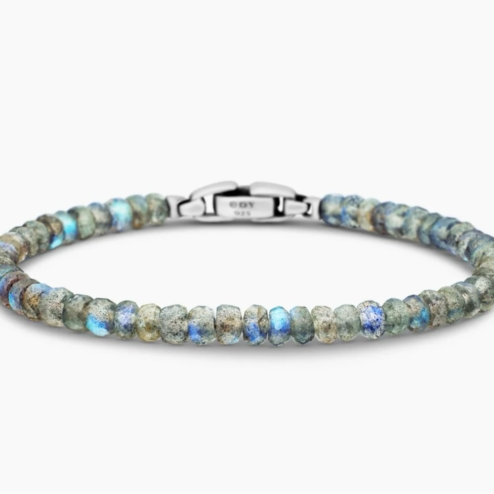 David Yurman 5mm faceted, labradorite, spiritual bracelet